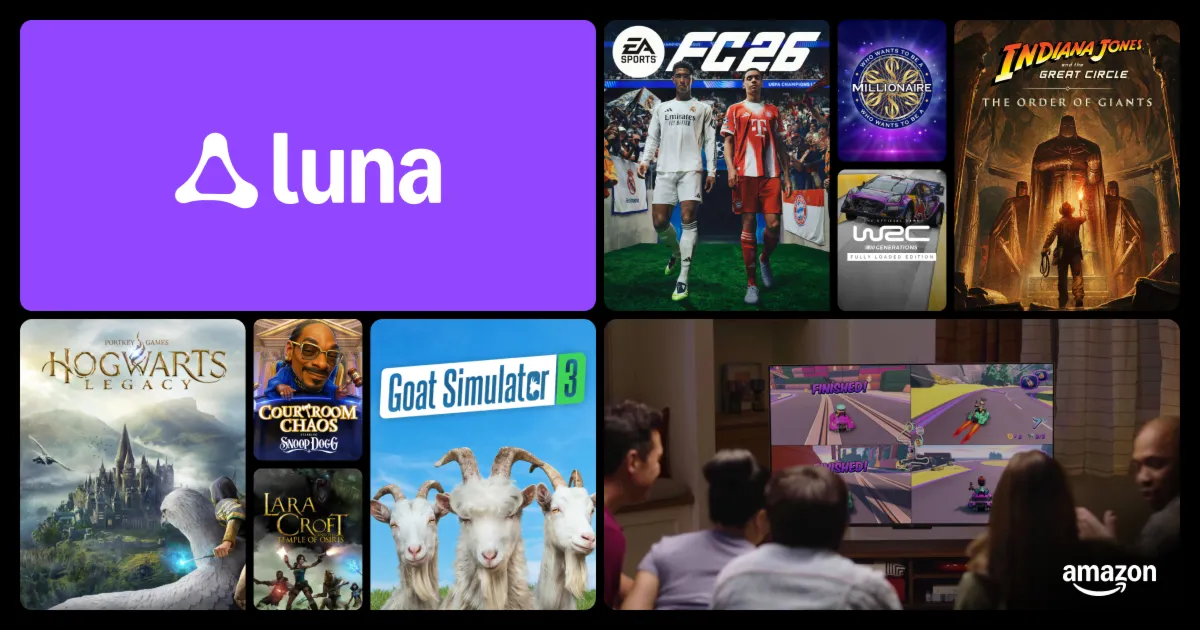 Amazon Luna: imagen promocional del catálogo de juegos
